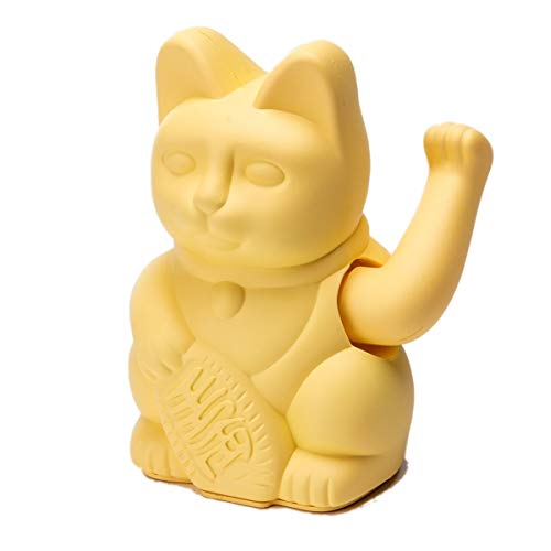 DONKEY Products – Gato de la Suerte Amarillo | Gato Decorativo japonés en Elegante Tono Mate, 15 cm de Alto