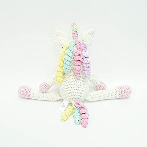 Kenuak® Muñeco Peluche Unicornio de Crochet Hecho a Mano, Animales de Juguete Amigurumi, Regalos Originales de Ganchillo para Bebés