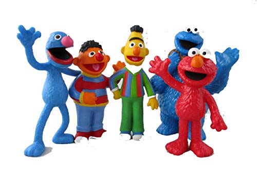 Barrio Sésamo - Comansi Set de 5 Figuras: Grover, Bert, Ernie, Cookie Monster y Elmo
